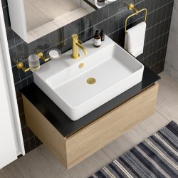 Смеситель для раковины VitrA Minimax Round A4353025EXP, брашированное золото
