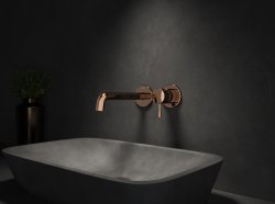 Смеситель для раковины TESKA Atlas E5709 встраиваемый, розовое золото