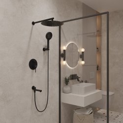 Душевая система OLIVEEKA Y OL-939017-MB встраиваемая, черный матовый