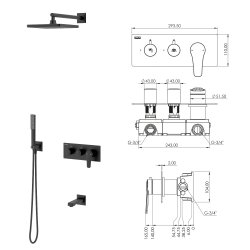 Душевая система TESKA EURO X EX3760 встраиваемая, хром