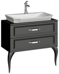 Тумба с раковиной Aqwella LaDonna LAD0108BLK 85x46 напольная, черный матовый