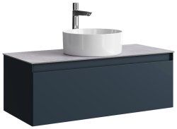 Тумба с раковиной Aqwella Геометрия GE01101GRM+STG1014X456GS 100x46 подвесная, серый со столешницей серый камень
