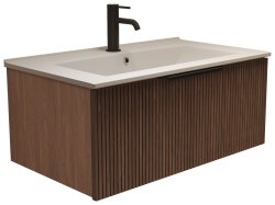 Тумба под раковину ZOV Кито K100DT 99x43 подвесная, темный/Тростник