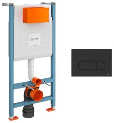 Инсталляция для унитаза VitrA V-Fix Core 800-1874 с кнопкой, черный матовый