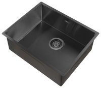 Кухонная мойка ABBER Wasser kreis AF2196MB 54x44 стальная, черный матовый