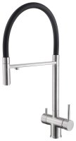 Смеситель для кухни ABBER Wasser kreis AF81141SP с подключением фильтра и выдвижным изливом, сатин