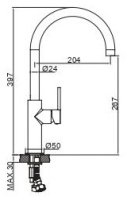Смеситель для кухни AQG Sort 05SOR500CR, хром