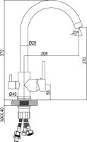 Смеситель для кухни AQG Duo 05SPL560NG, черный матовый