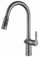 Смеситель для кухни ESKO Kitchen K15LEDGM с выдвижным изливом, оружейная сталь