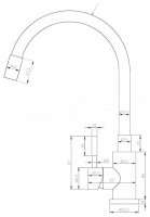 Смеситель для кухни ESKO K44SG с гибким изливом, серый,сатин