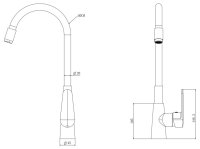 Смеситель для кухни ESKO K48GMB с гибким изливом, графит