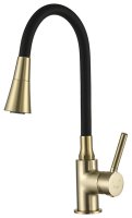 Смеситель для кухни FRAP H44 F4044-3 с гибким изливом, золотой сатин