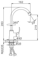 Смеситель для кухни FRAP F40501, хром