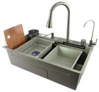 Кухонная мойка Fmark FSC002T 75x46 стальная, серый