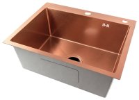 Кухонная мойка Fmark FSC6050HB 60x50 стальная, розовое золото