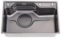 Кухонная мойка Fmark FSC7846Q 78x46 стальная, графит