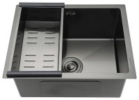 Кухонная мойка GAPPO GS5040-6 50x40 стальная, оружейная сталь