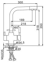 Смеситель для кухни FRAP F4352-22 с подключением фильтра, серый