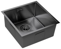 Кухонная мойка Grandex Aqua Proline 44 3034133 44x44 стальная, графит