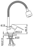 Смеситель для кухни FRAP H701 F43701-B с гибким изливом, хром
