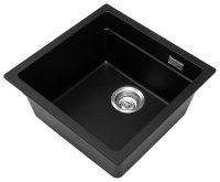 Кухонная мойка Grandex Aqua 500105 46x45 из кварцевого композита, черный металлик
