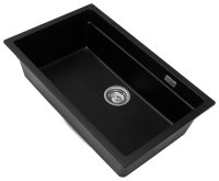 Кухонная мойка Grandex Aqua 500305 73x45 из кварцевого композита, черный металлик