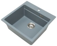 Кухонная мойка Grandex Aqua 500402 51x51 из кварцевого композита, серый