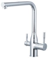 Смеситель для кухни FRAP F4396-30 с подключением фильтра и выдвижным изливом, хром