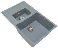 Кухонная мойка Grandex Aqua 600112 78x50 из кварцевого композита, серый