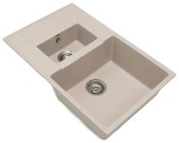 Кухонная мойка Grandex Aqua 600113 78x50 из кварцевого композита, бежевый