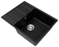 Кухонная мойка Grandex Aqua 600315 65x50 из кварцевого композита, черный металлик