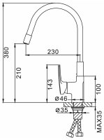 Смеситель для кухни FRAP H53 F4453-03 с гибким изливом, белый
