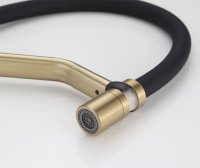 Смеситель для кухни FRAP F4497-3 с гибким изливом, золотой сатин