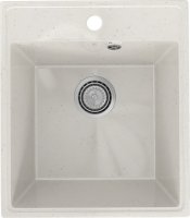 Кухонная мойка Practik PR-425 PR-M-425-001 43x49 из искусственного камня, белый