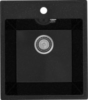 Кухонная мойка Practik PR-425 PR-M-425-004 43x49 из искусственного камня, черный
