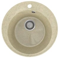 Кухонная мойка Practik PR-475 PR-M-475-002 48x48 из искусственного камня, бежевый