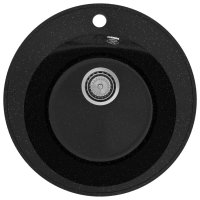 Кухонная мойка Practik PR-475 PR-M-475-004 48x48 из искусственного камня, черный