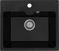 Кухонная мойка Practik PR-490 PR-M-490-004 49x42 из искусственного камня, черный