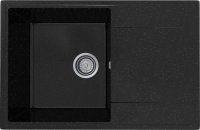 Кухонная мойка Practik PR-735 PR-M-735-004 74x48 из искусственного камня, черный