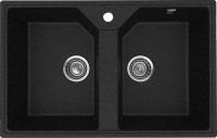 Кухонная мойка Practik PR-M-770-004 77x49 из искусственного камня, черный