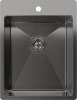 Кухонная мойка Rivelato 3850 PVD black 38x50 стальная, черный