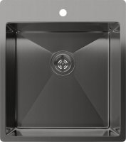 Кухонная мойка Rivelato 4450 PVD black 45x50 стальная, черный