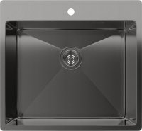 Кухонная мойка Rivelato 5450 PVD black 54x50 стальная, черный