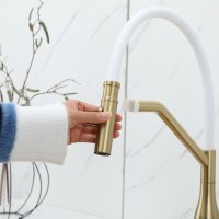 Смеситель для кухни GAPPO G4098-13 с гибким изливом, золотой сатин