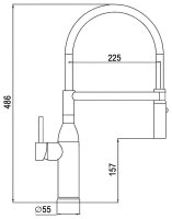 Смеситель для кухни GAPPO G4098-25 с гибким изливом, сатин