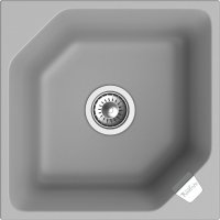 Кухонная мойка Rivelato LS-50 grigio metallizzat 50x50 из кварцевого композита, серый металлик