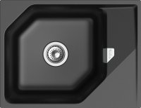 Кухонная мойка Rivelato LS-65 nero 65x50 из кварцевого композита, черный