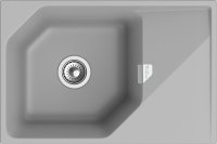 Кухонная мойка Rivelato LS-75 grigio metallizzat 75x50 из кварцевого композита, серый металлик