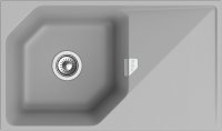 Кухонная мойка Rivelato LS-85 grigio metallizzato 85x50 из кварцевого композита, серый металлик