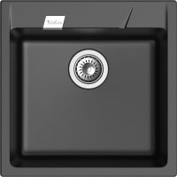 Кухонная мойка Rivelato RM-50 nero 50x51 из кварцевого композита, черный